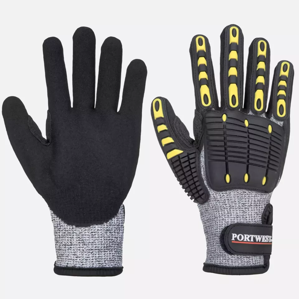 Portwest A722G8R, Anti Impact Cut Resistant Glove, Grey/Black, image 3, gallery thumbnail