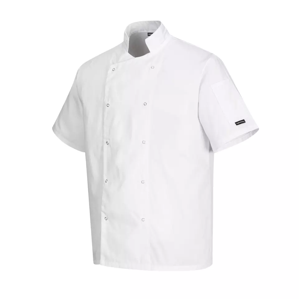 Portwest C733WHR, Chef's Cumbria Jacket S/S, White, image 6, gallery thumbnail