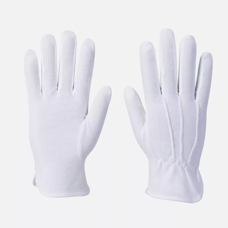Portwest A080WHR, Microdot Glove, White, image 3, gallery thumbnail