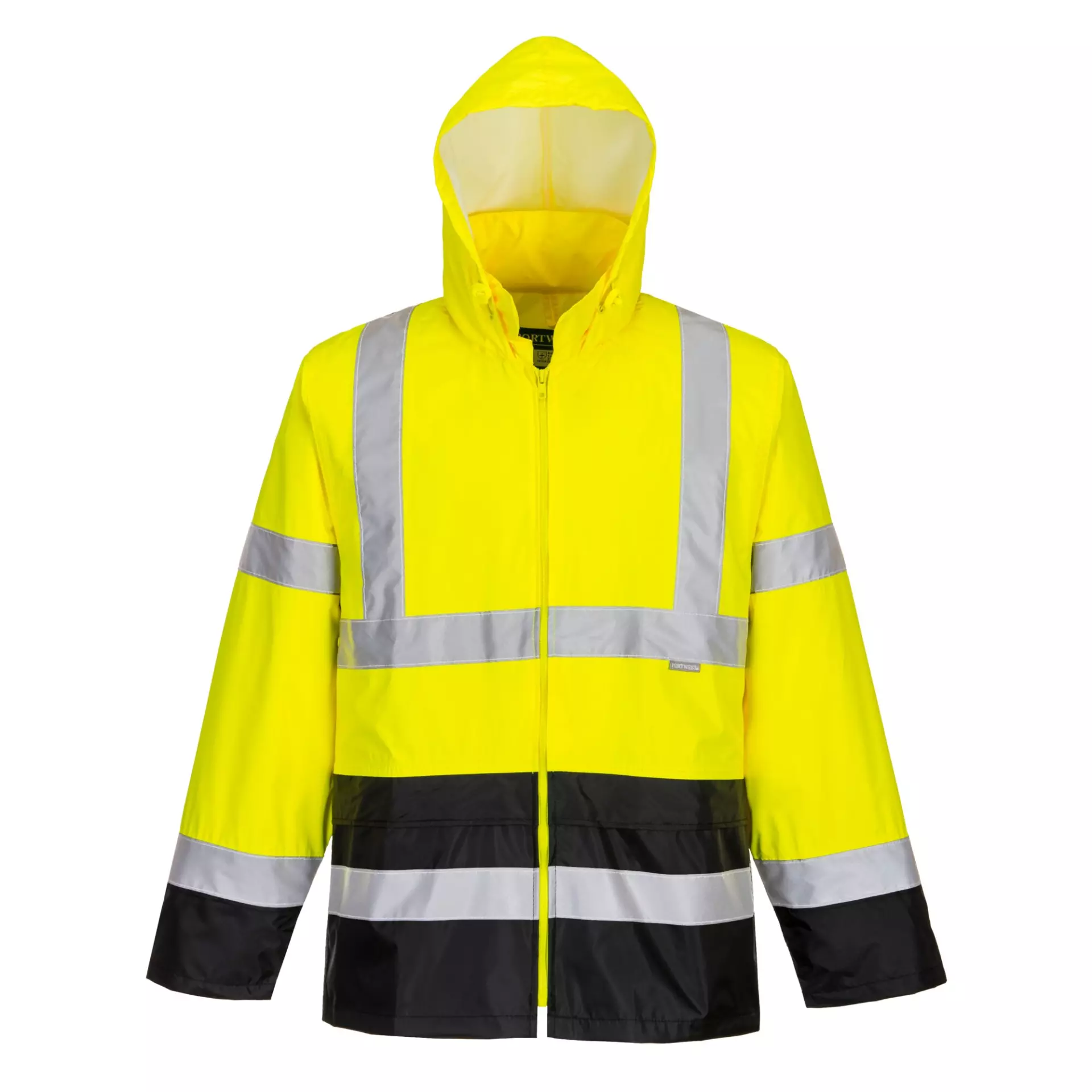 Portwest H443YBR, Hi-Vis Contrast Classic Rain Jacket, Yellow/Black, image 1