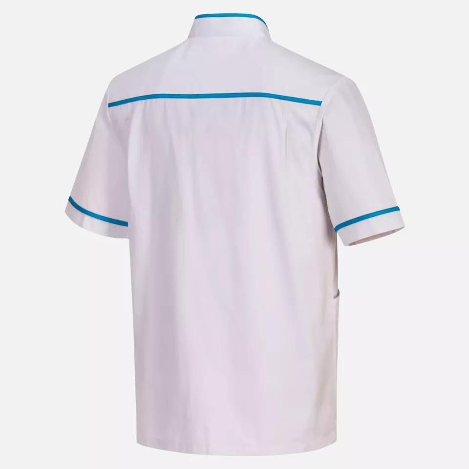 Portwest C821WAR, Men's Medical Tunic, White/Aqua, image 3, gallery thumbnail