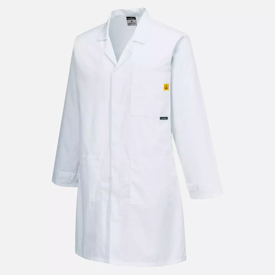 Portwest AS10WHR, Antistatischer ESD-Mantel, Weiß, image 4, gallery thumbnail