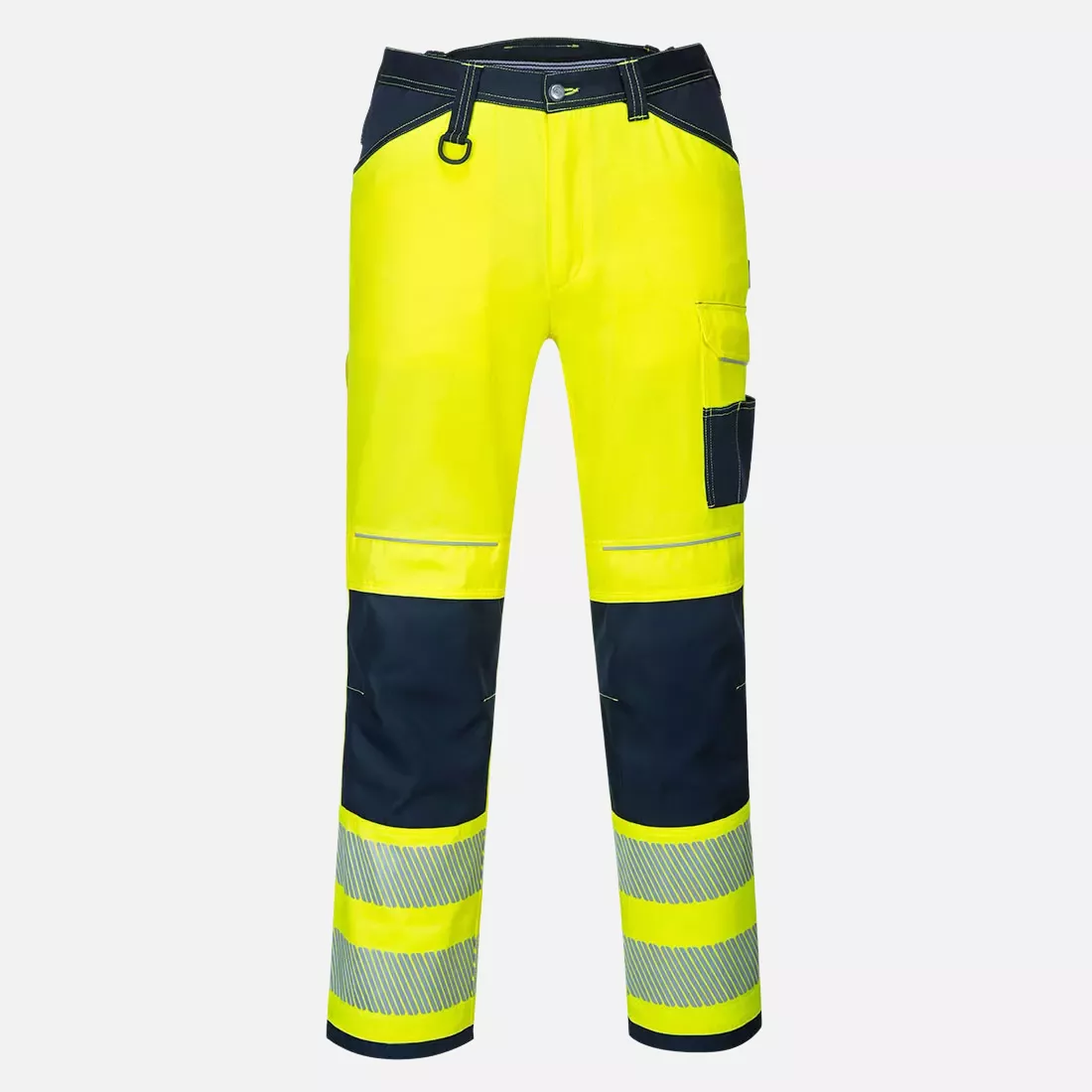 Portwest PW340YNS, PW3 Hi-Vis Work Trousers, Yellow/Navy Short, image 1