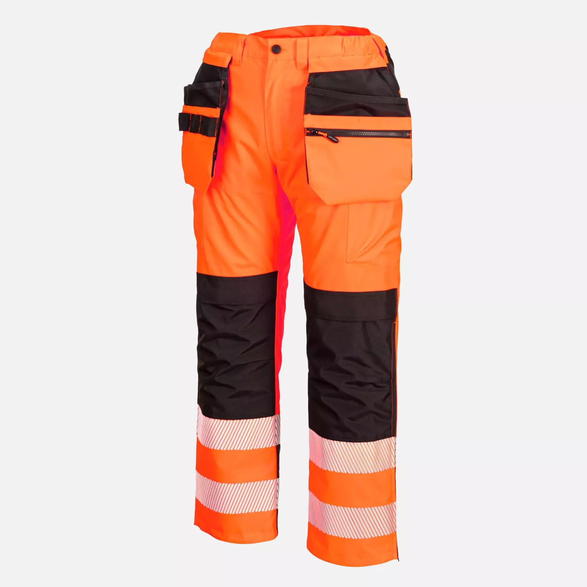 Portwest PW356OBR, PW3 Hi-Vis Rain Trousers, Orange/Black, image 4