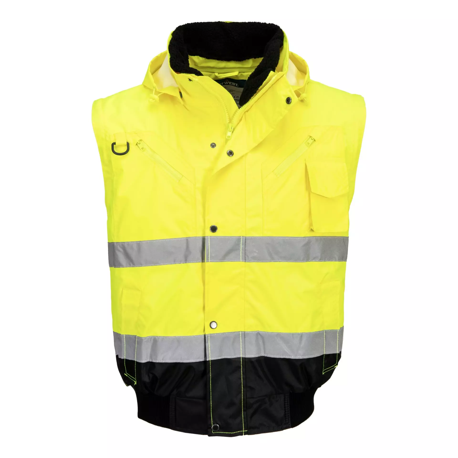 Portwest C465YBR, Hi-Vis 3-in-1 Contrast Bomber Jacket, Yellow/Black, image 5