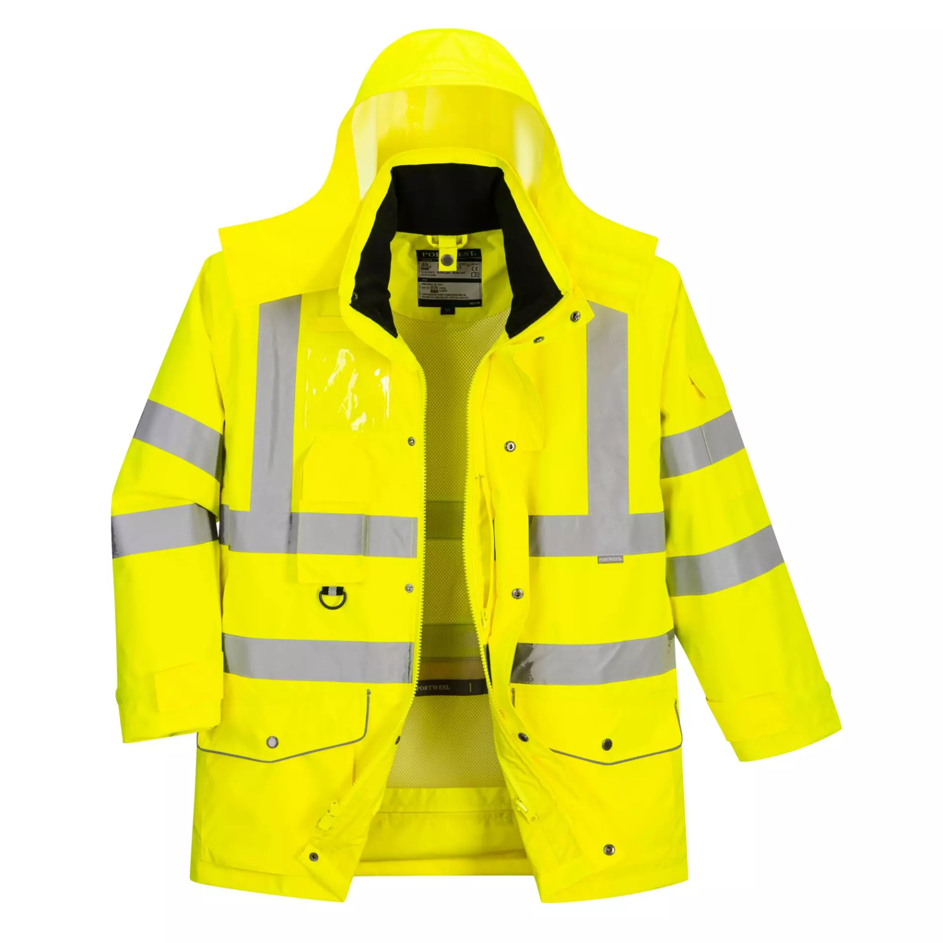 Portwest S427YER, Hi-Vis Breathable 7-in-1 Traffic Jacket, Yellow, image 2