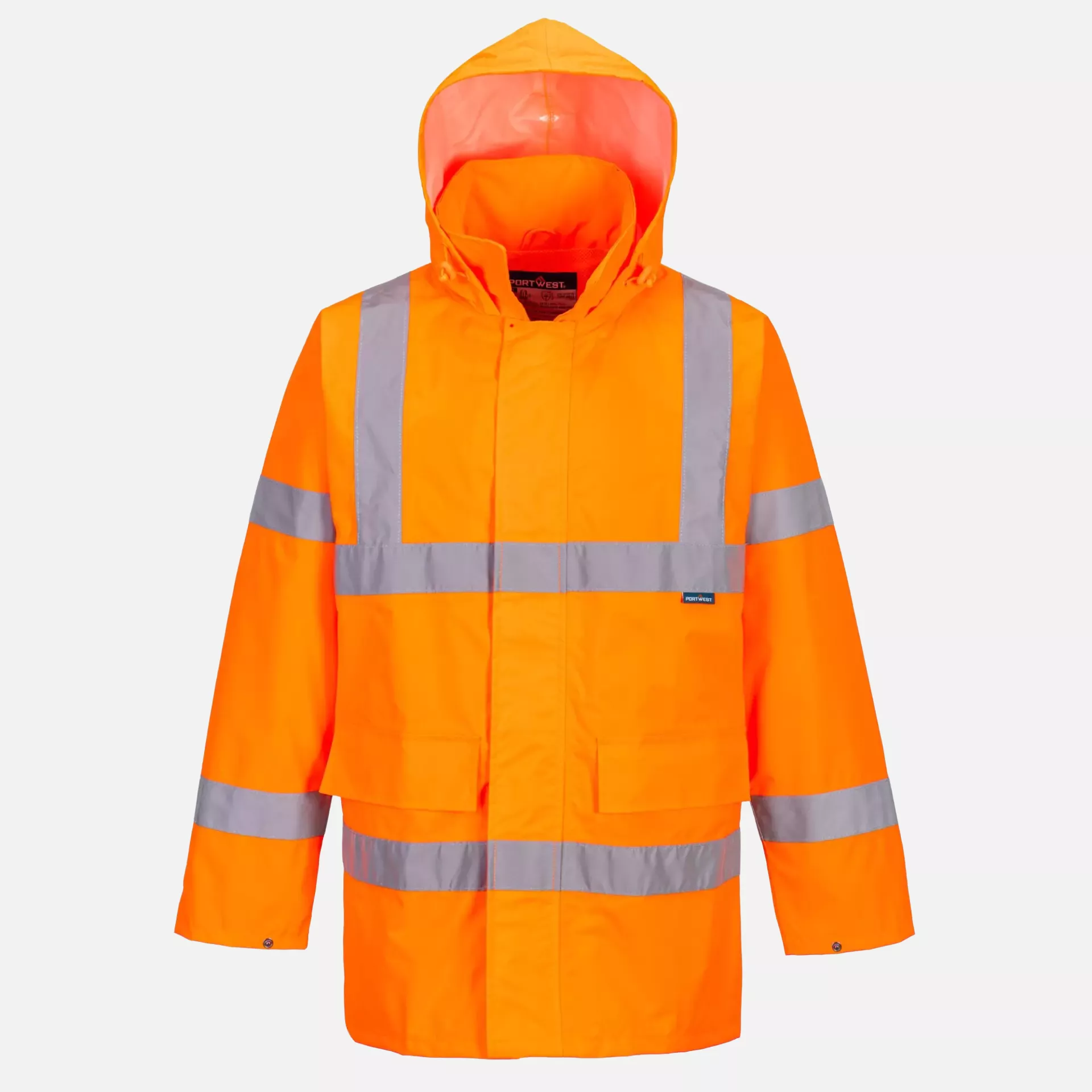 Portwest S160ORR, Hi-Vis Rain Lite Traffic Jacket, Orange, image 4