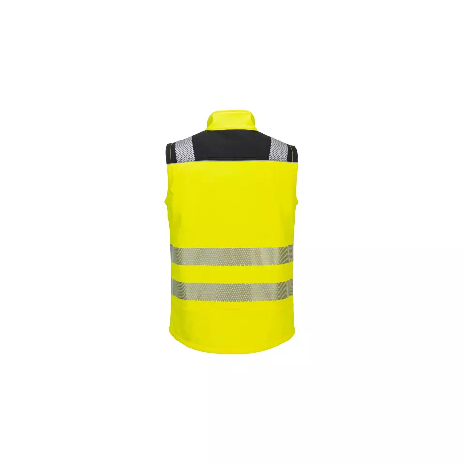 Portwest PW325YBR, Hi-Vis Softshell Gilet (3L), Yellow/Black, image 2, gallery thumbnail
