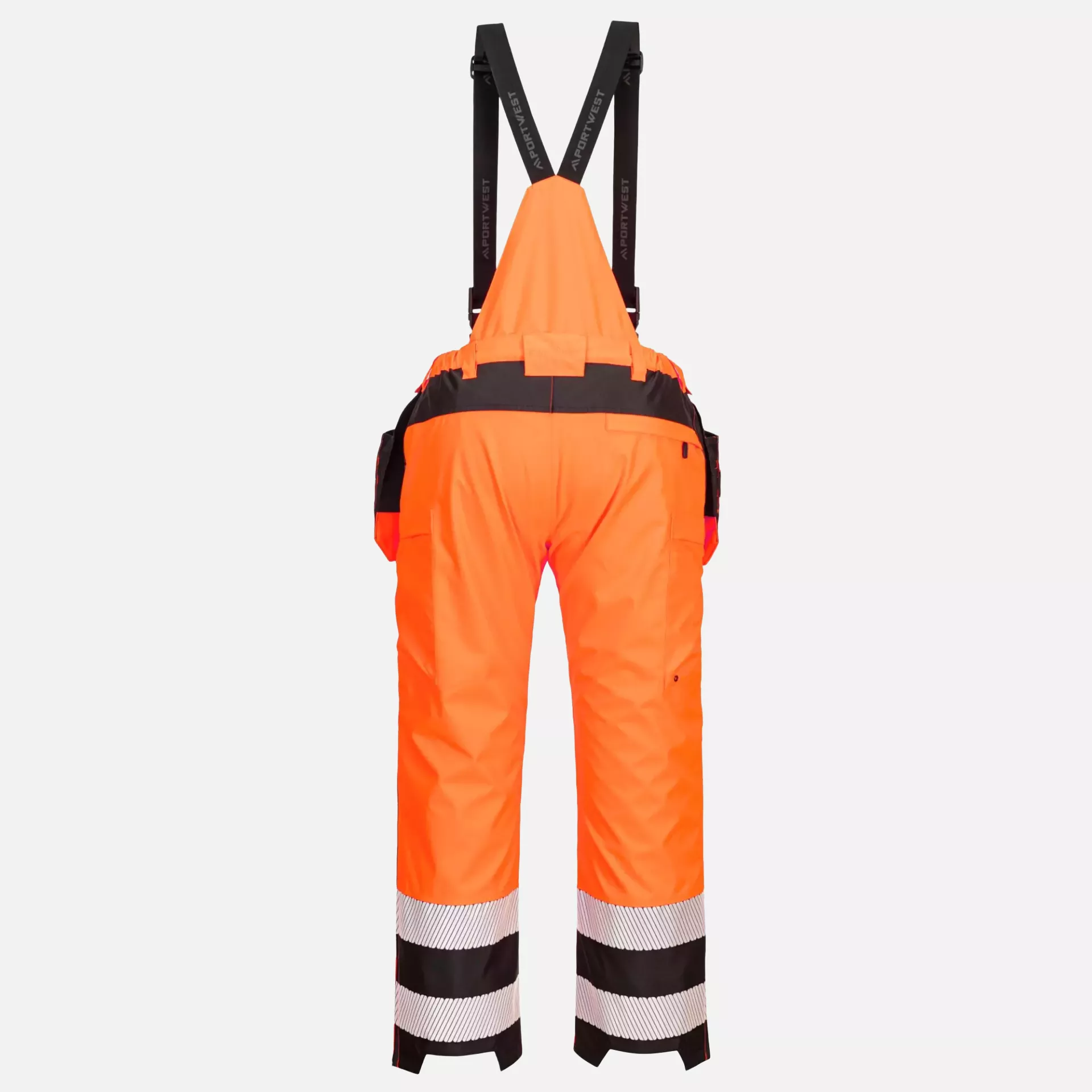 Portwest PW356OBR, PW3 Hi-Vis Rain Trousers, Orange/Black, image 2