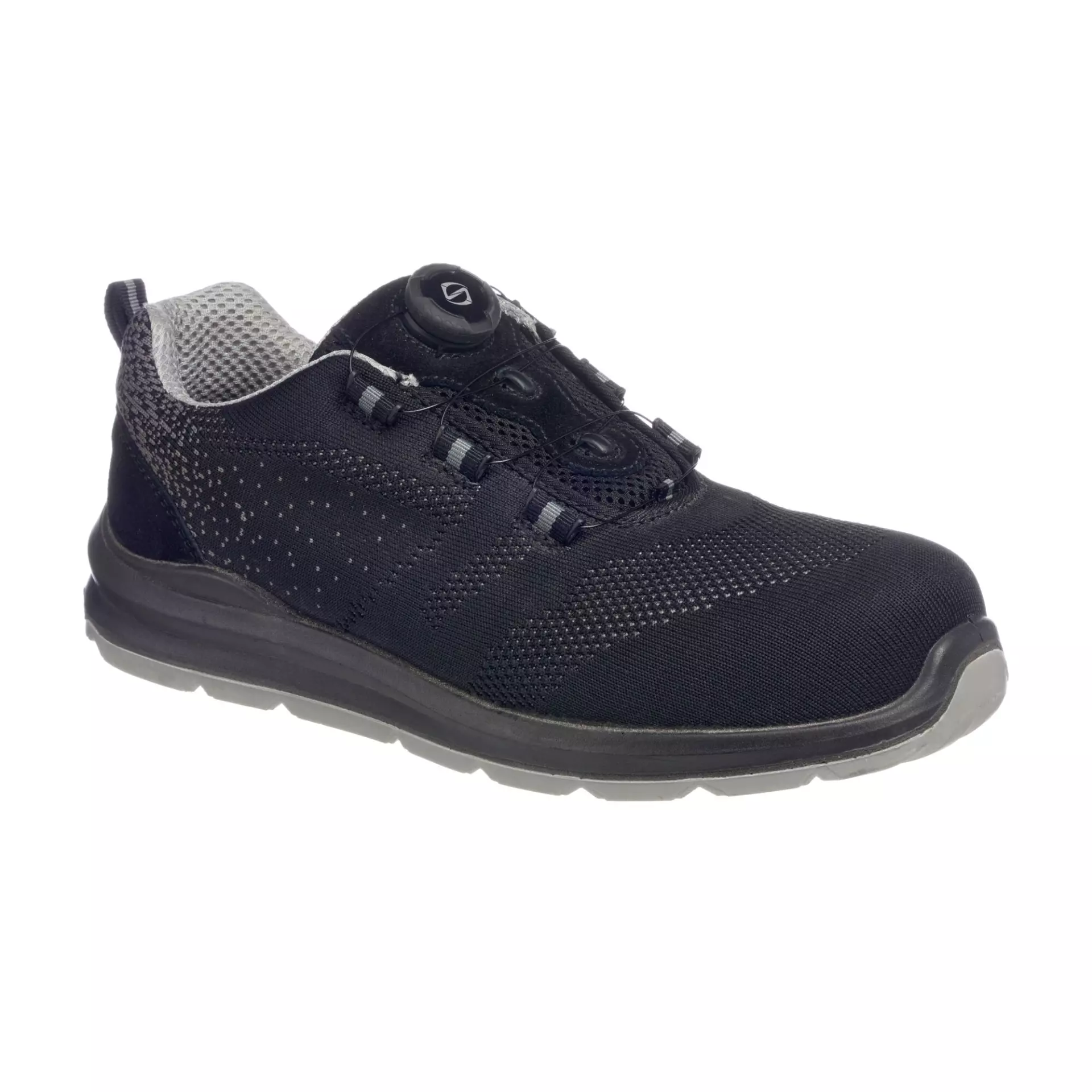 Portwest FT08BGY, Composite Wire Lace Safety Trainer Knit S1P, Black/Grey, image 1