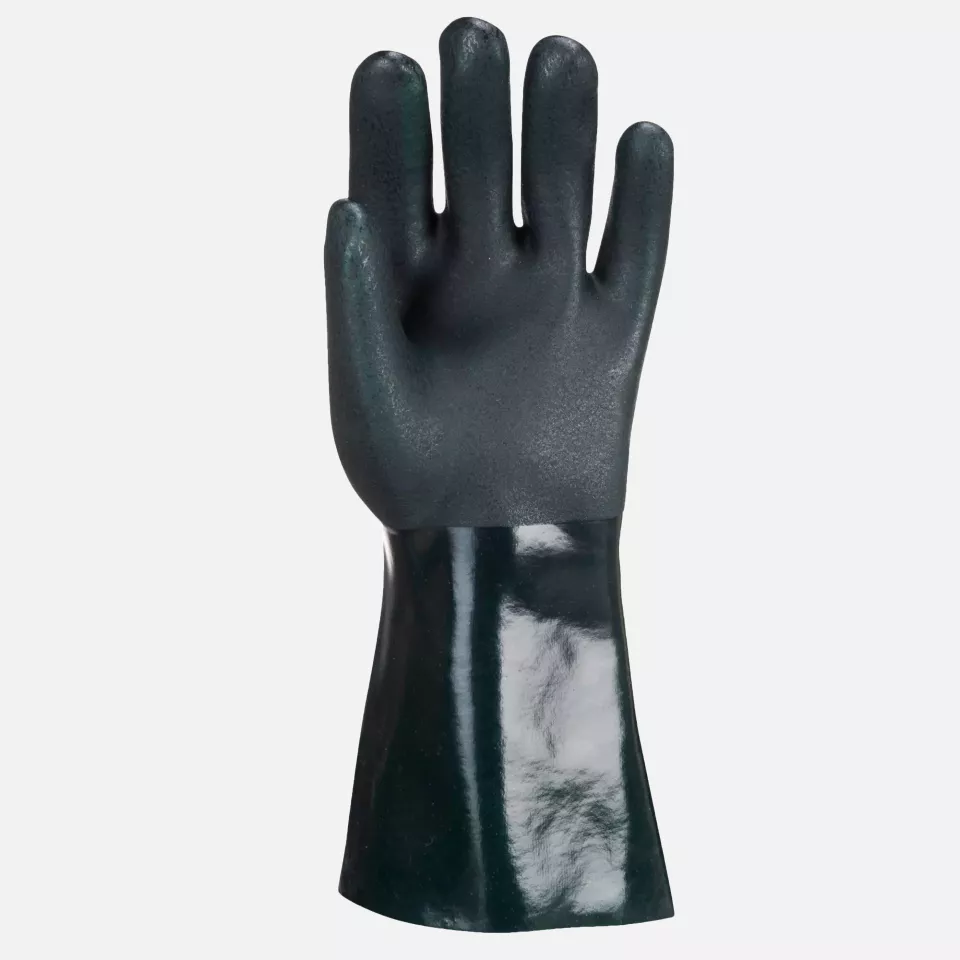 Portwest A835GNR, Double Dipped PVC Gauntlet 35cm, Green, image 3, gallery thumbnail