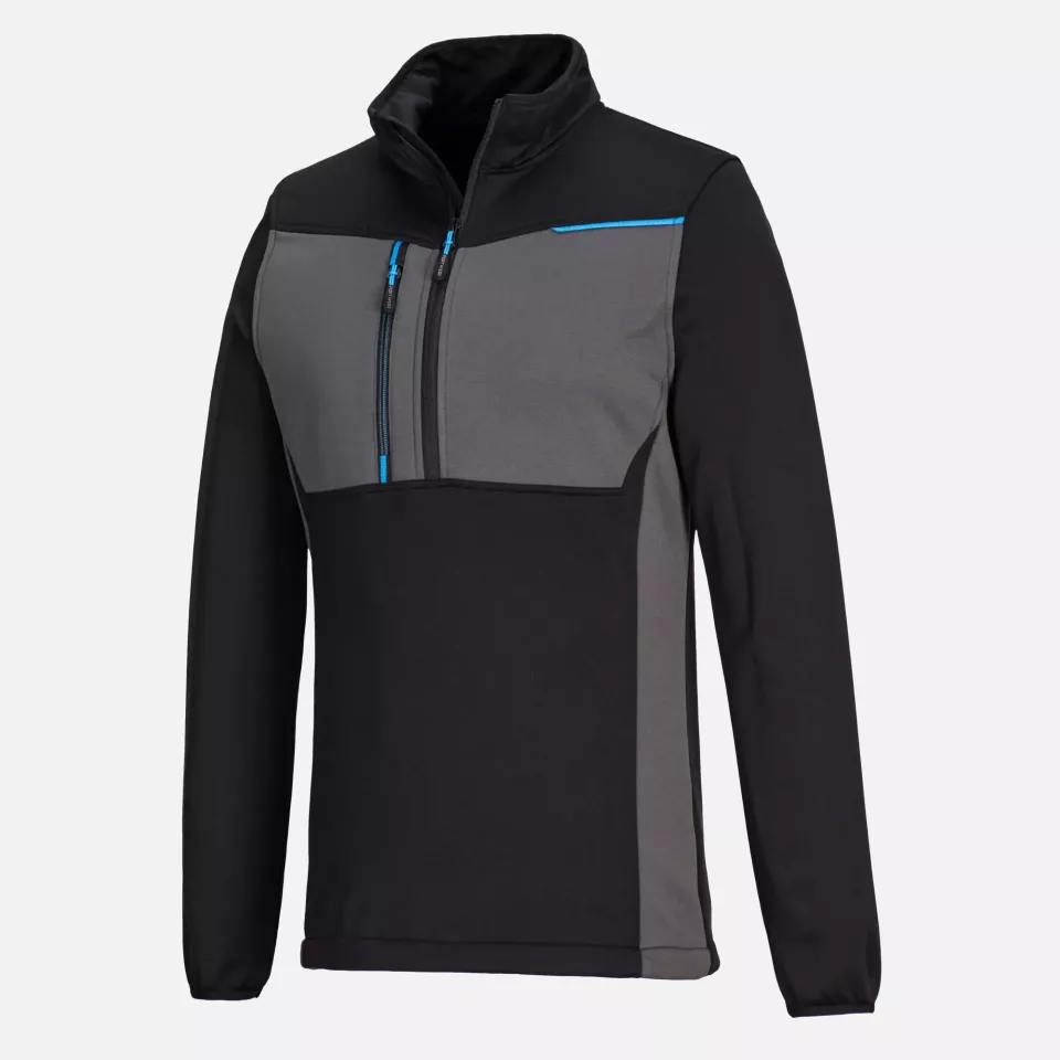 Portwest T755BKR, WX3 Half Zip Tech Fleece, Black, image 4, gallery thumbnail