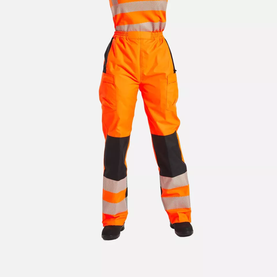 Portwest PW386OBR, PW3 Hi-Vis Women's Rain Trousers, Orange/Black, image 5, gallery thumbnail
