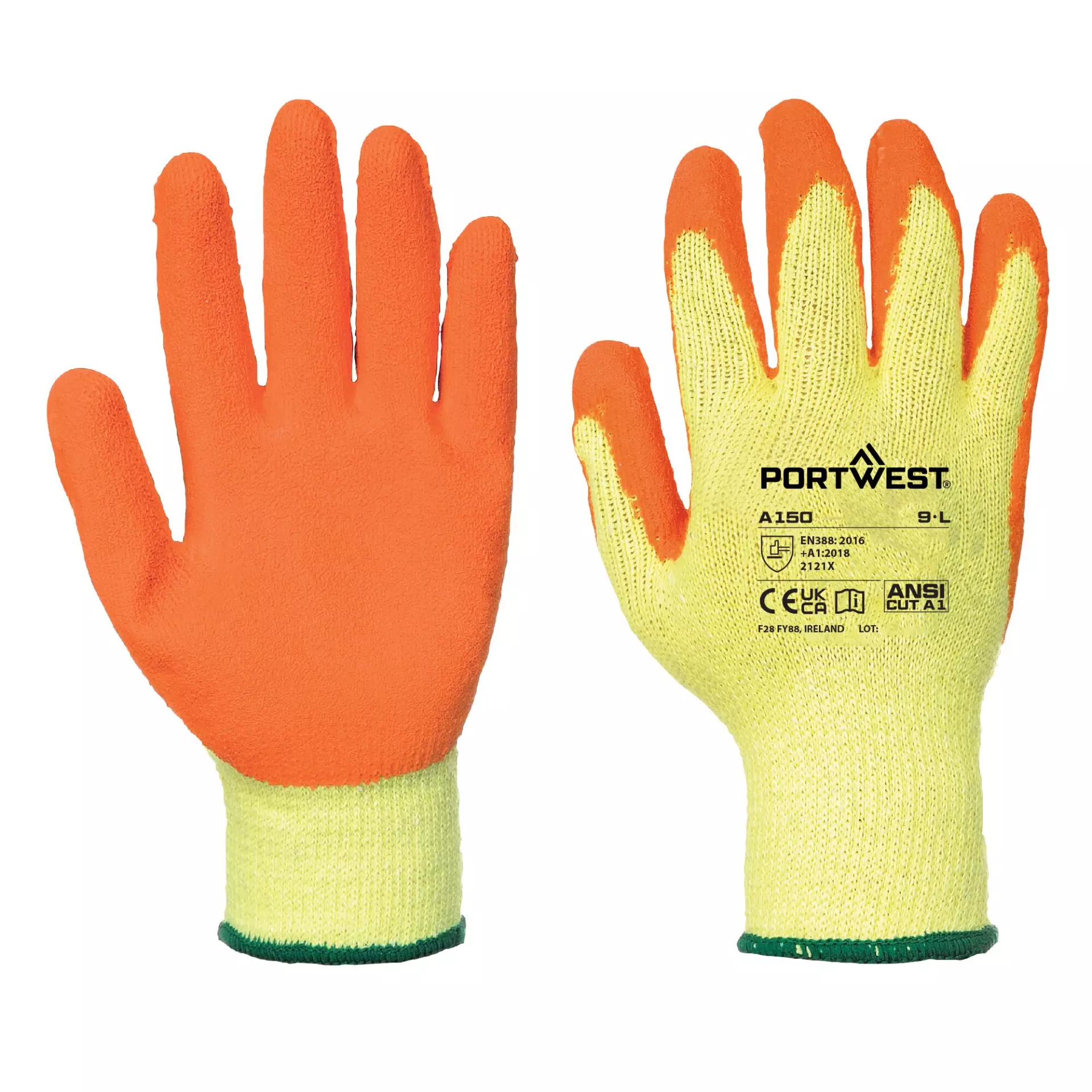 Portwest A150ORR, Classic Grip Glove - Latex, Orange, image 3