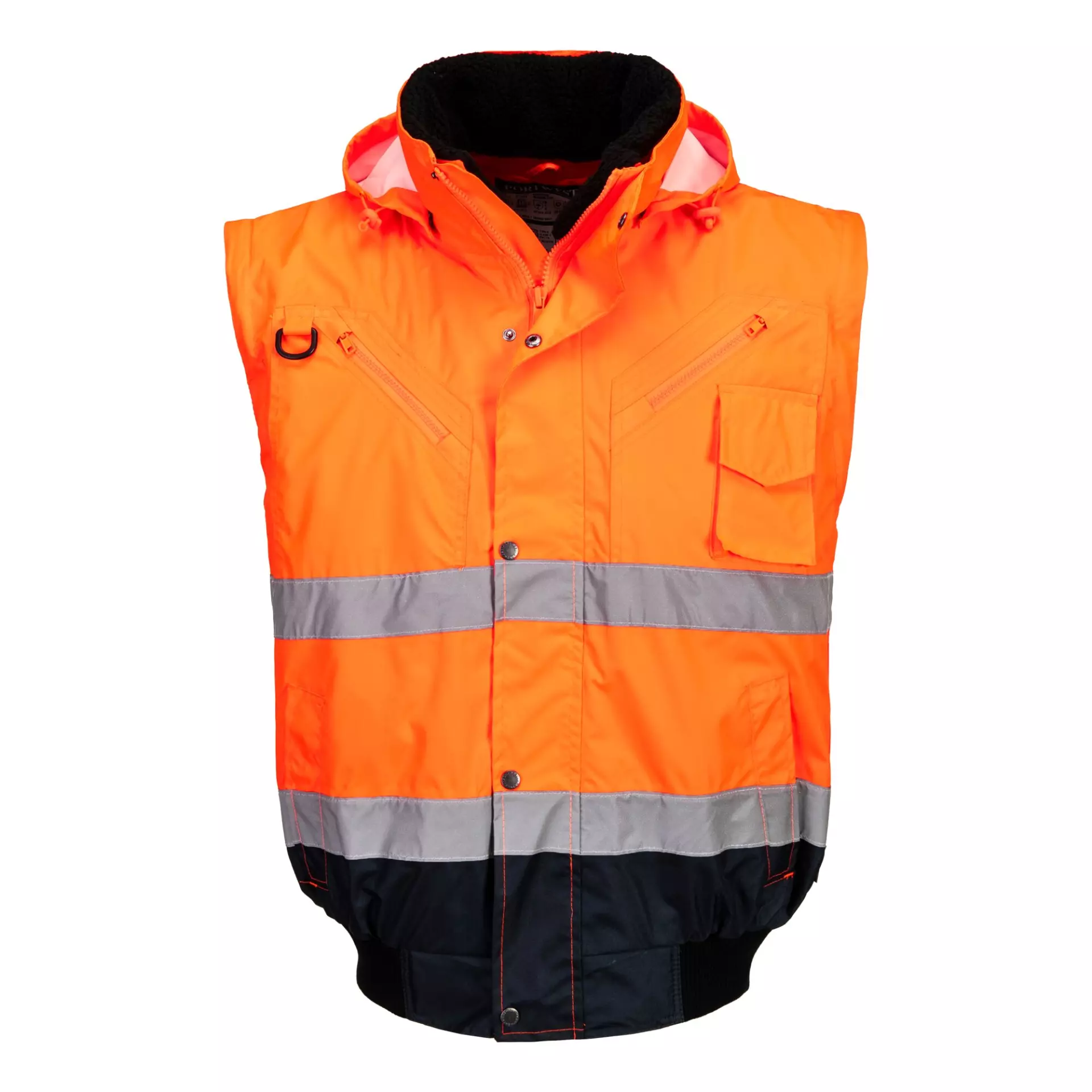 Portwest C465ONR, Hi-Vis 3-in-1 Contrast Bomber Jacket, Orange/Navy, image 5