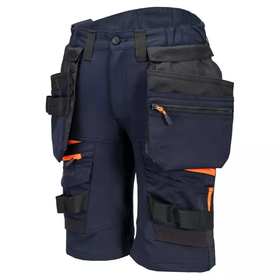 Portwest DX444DNR, DX4 Detachable Holster Pocket Shorts, Dark Navy, image 4, gallery thumbnail