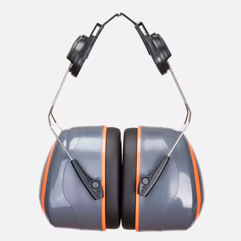 Portwest PW62GOR, HV Extreme Ear Defenders High Clip-On, Grey/Orange, image 1, gallery thumbnail