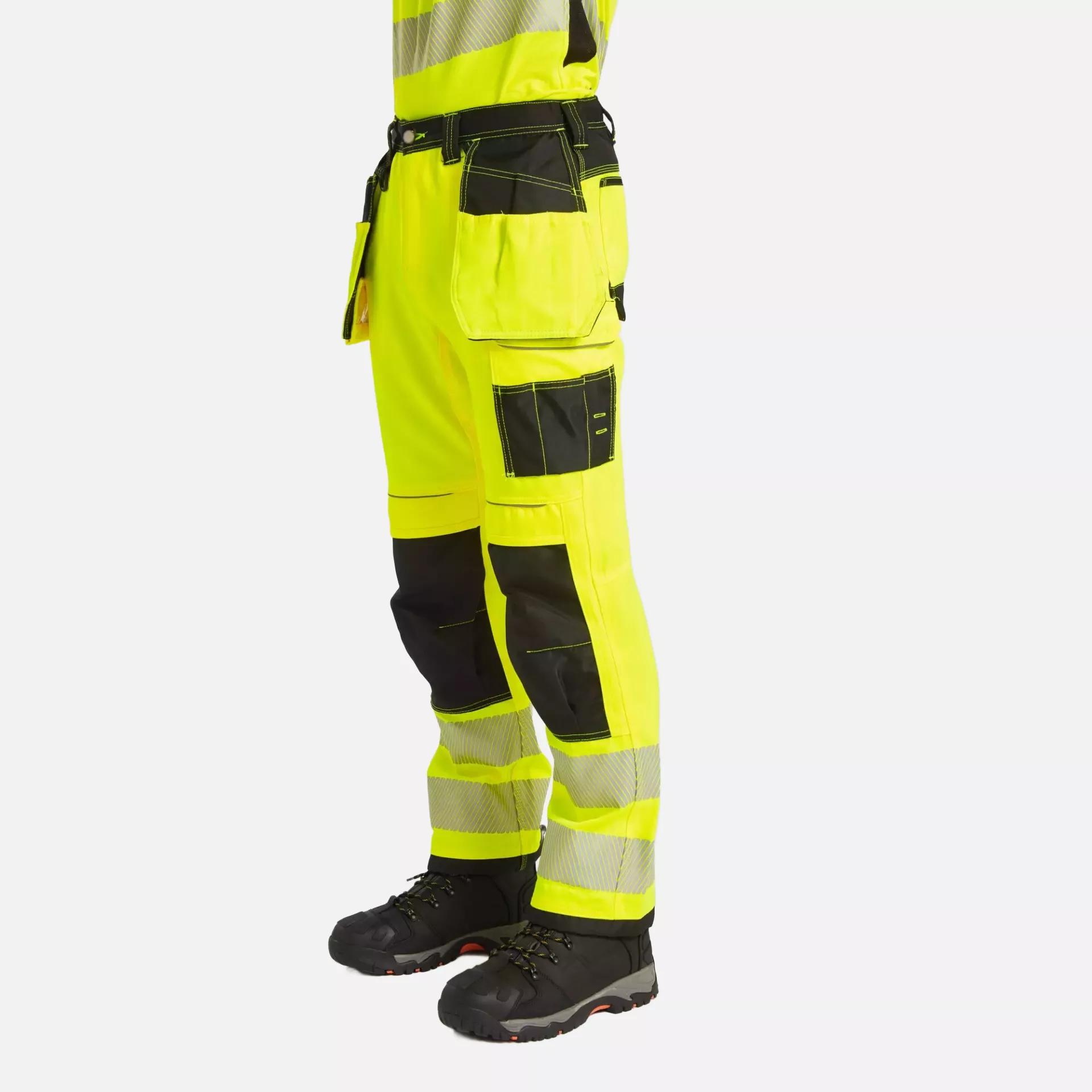 Portwest T501YBR, PW3 Hi-Vis Holster Pocket Work Trousers, Yellow/Black, image 6