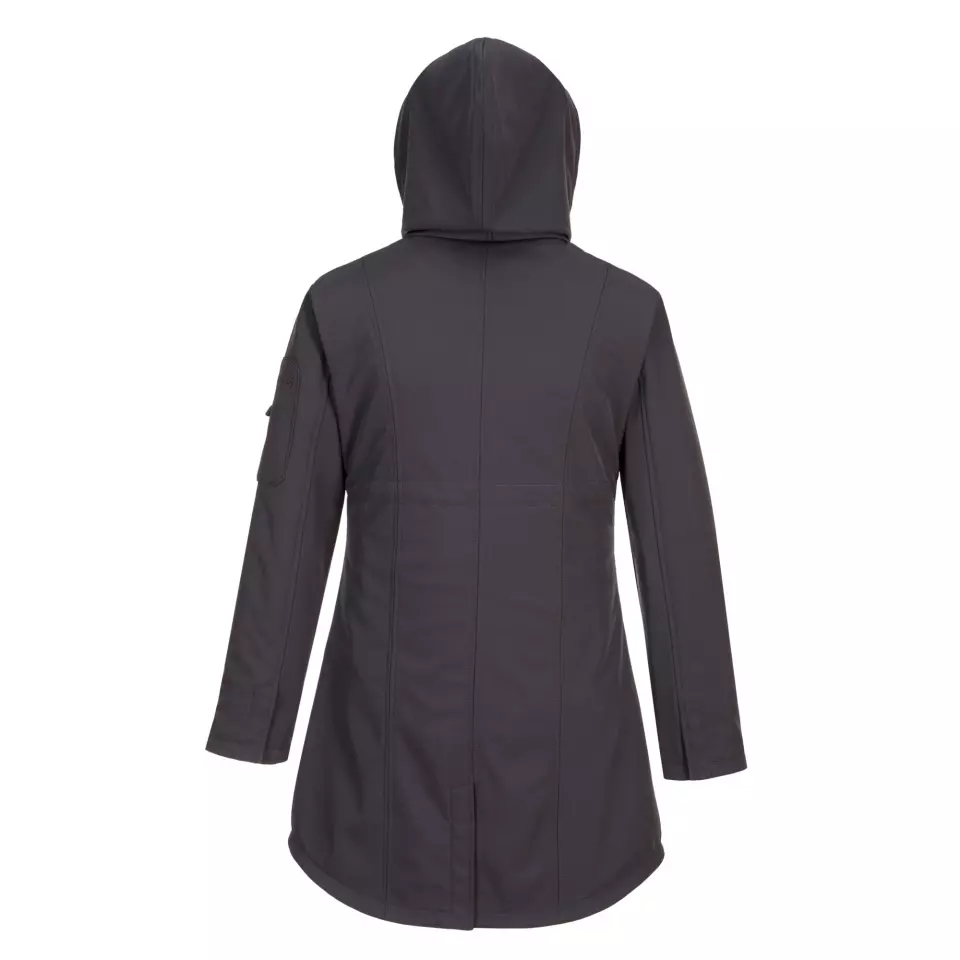 Portwest TK42CGR, Carla Women's Hooded Softshell Jacket (3L), Charcoal Grey, image 2, gallery thumbnail