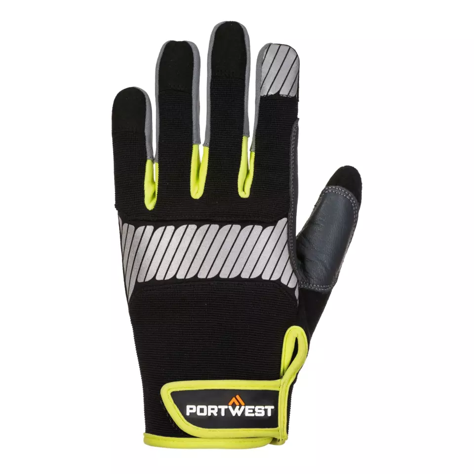 Portwest A770BKY, PW3 General Utility Glove, Black/Yellow, image 1, gallery thumbnail