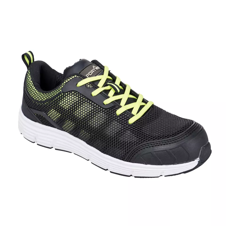 Portwest FT15BGN, Steel Textile Trainer S1P FO SR, Black/Green, image 1, gallery thumbnail