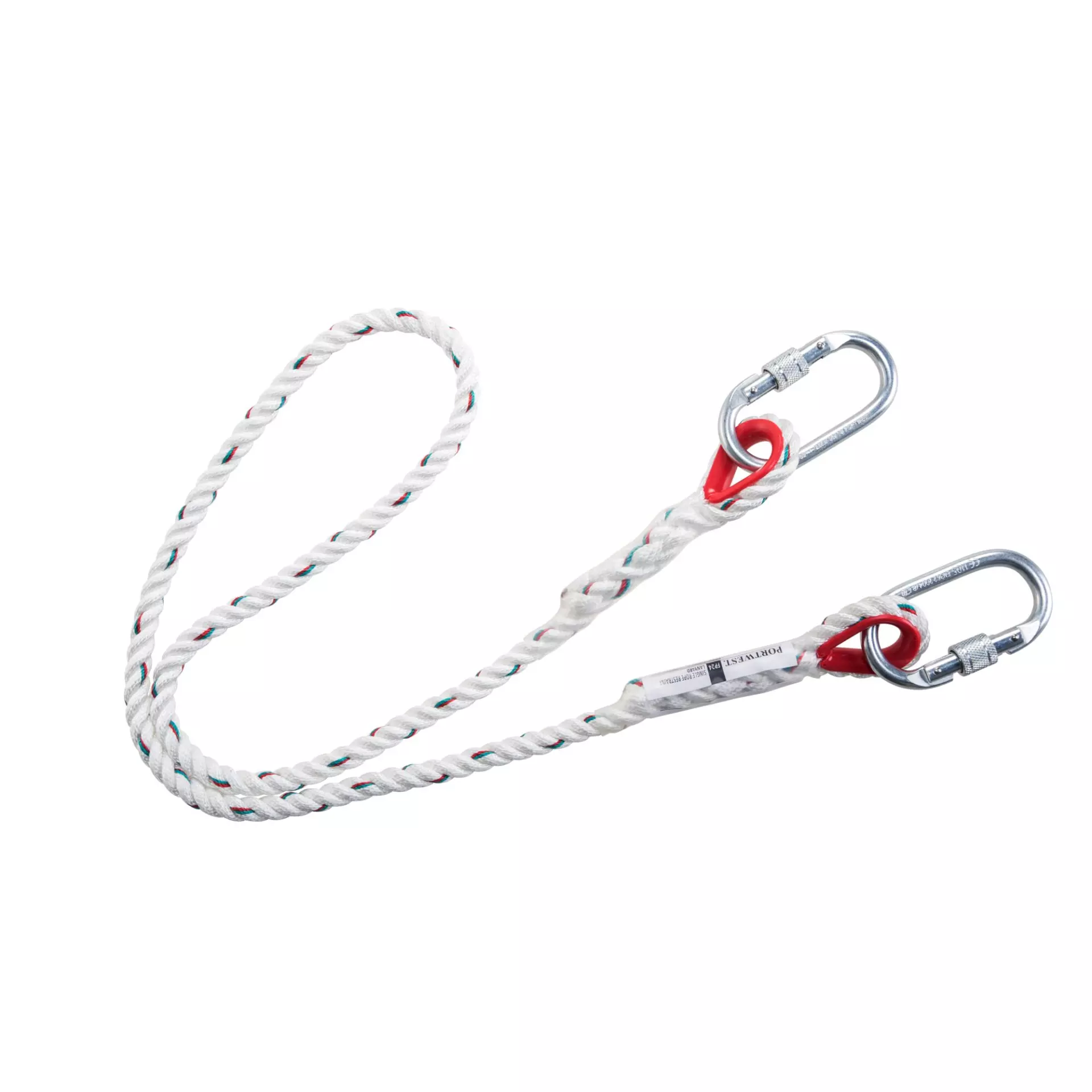 Portwest FP24WHR, Single Rope 1.5m Restraint Lanyard, White, image 1