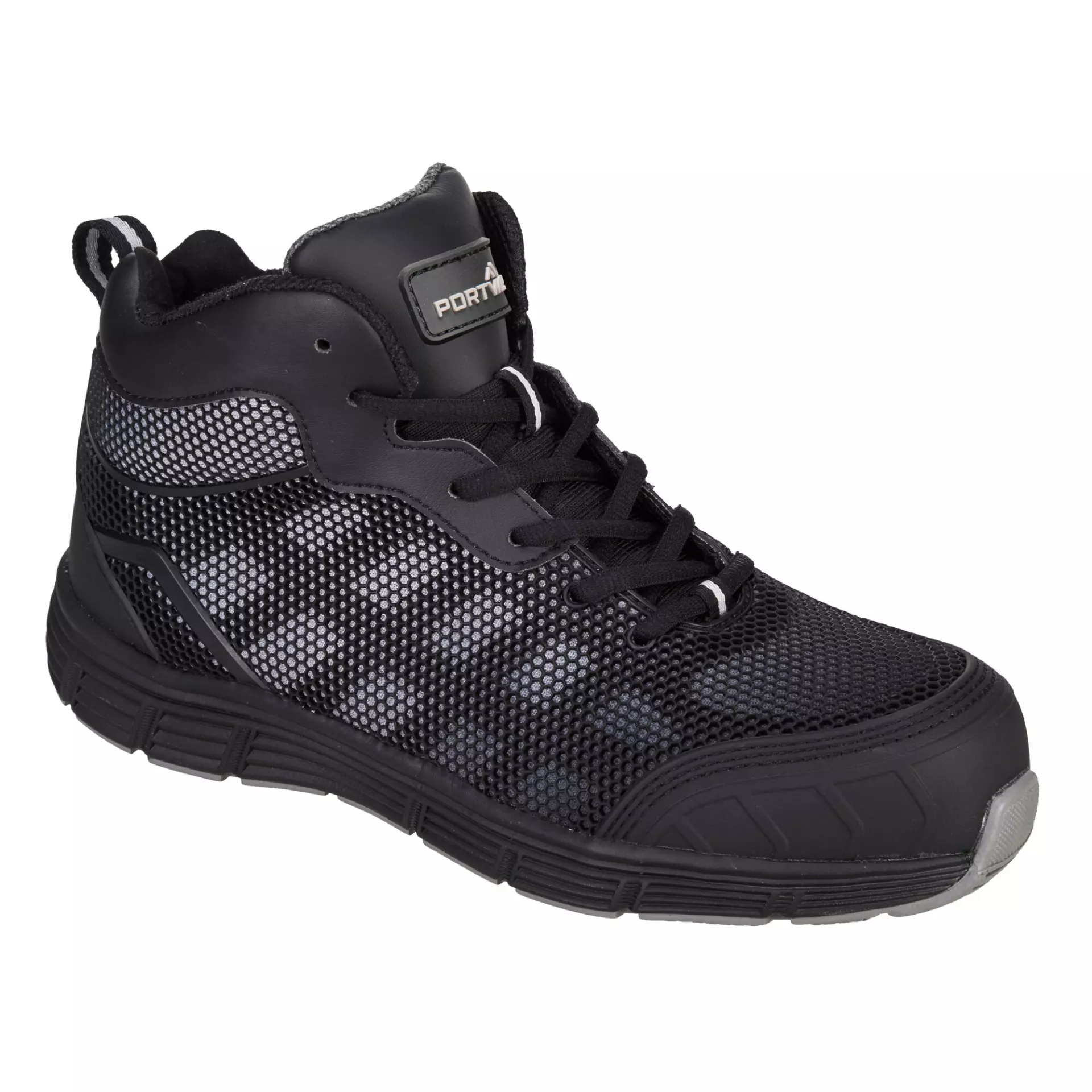 Portwest FC15BKG, Composite Textile Trainer S1PS FO SR, Black/Grey, image 1