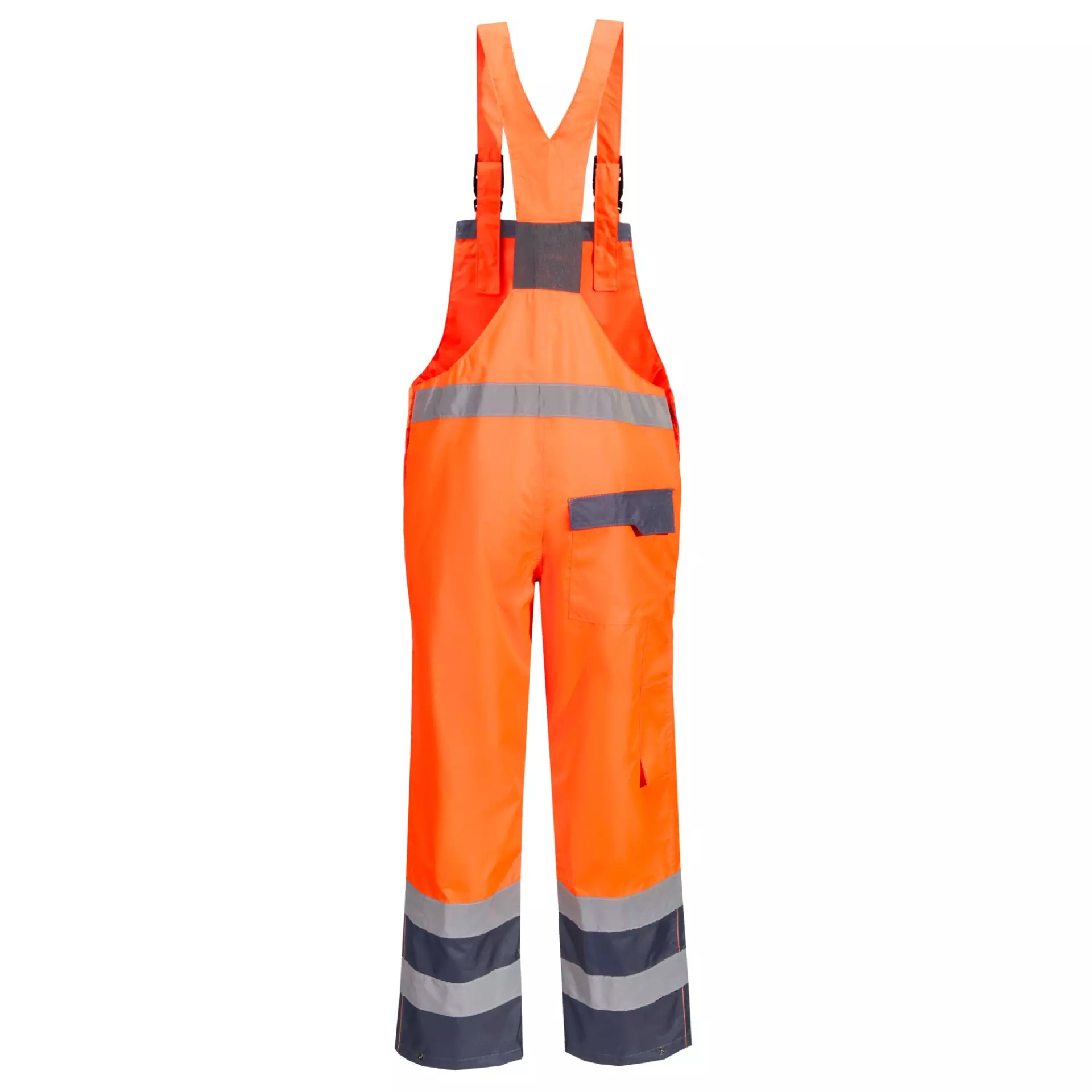 Portwest S488ONR, Hi-Vis Breathable Contrast Rain Bib and Brace, Orange/Navy, image 2