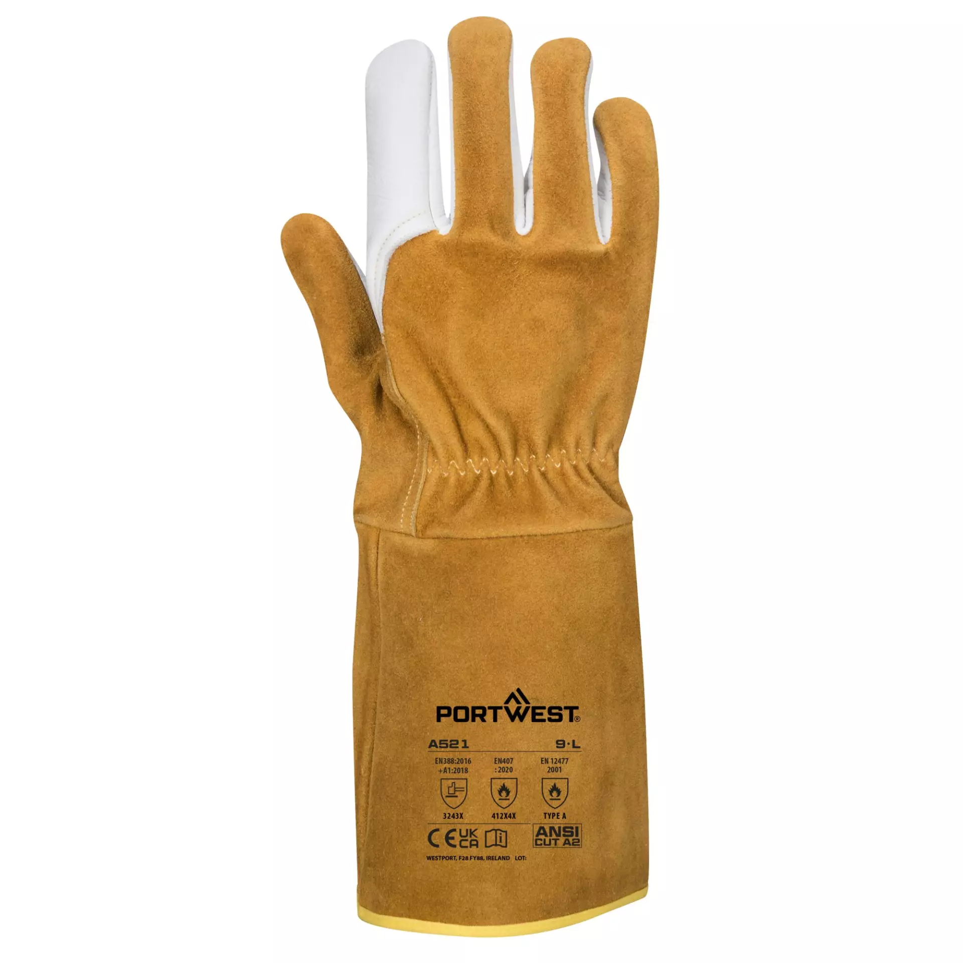Portwest A521BRR, TIG Welding Gauntlet, Brown, image 1