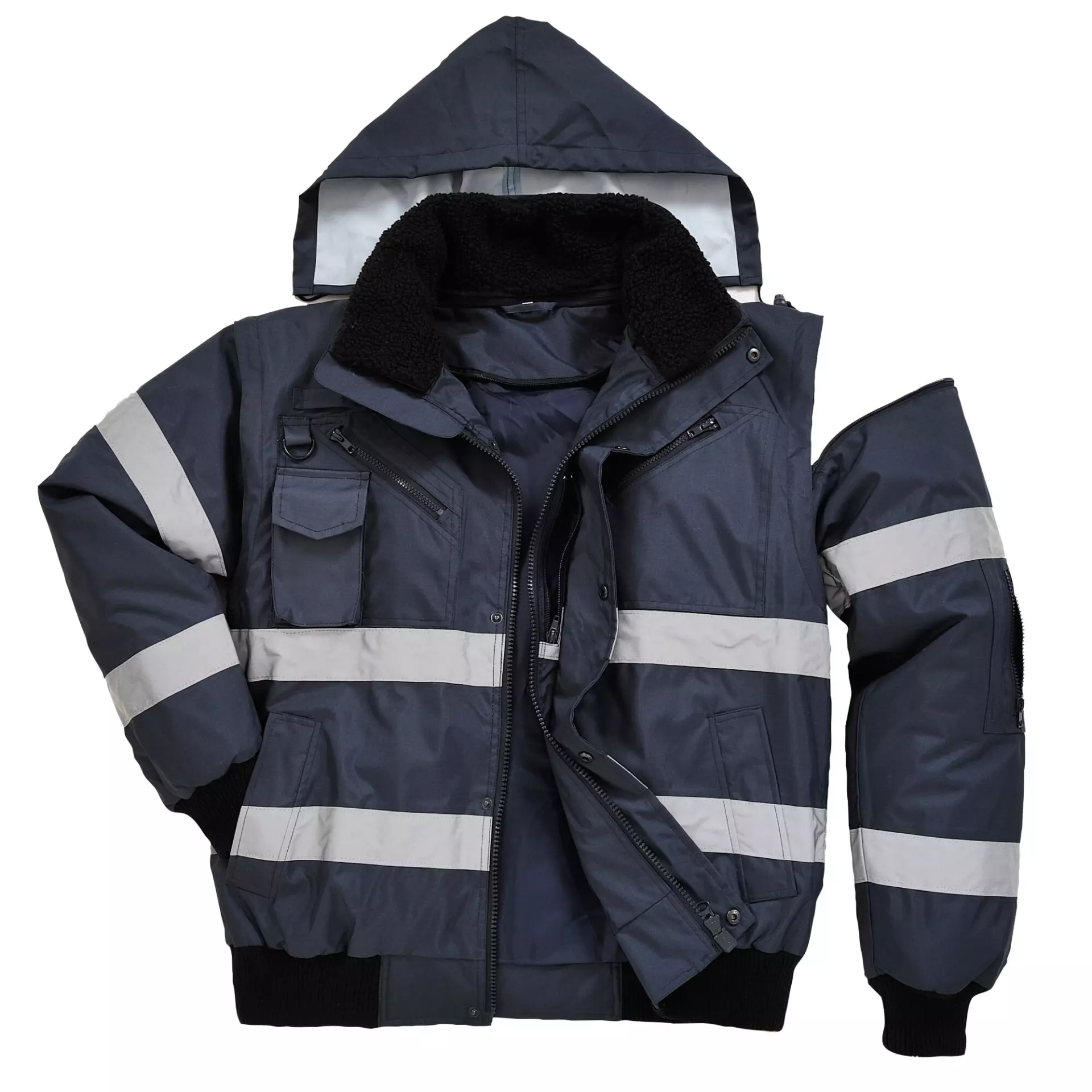 Portwest S435NAR, Iona 4-in-1 Bomber Jacket, Navy, image 6