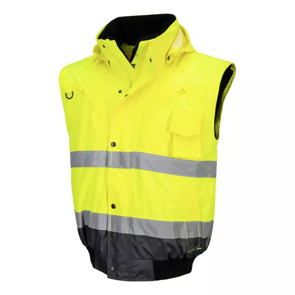 Portwest C465YGY, Hi-Vis 3-in-1 Contrast Bomber Jacket, Yellow/Grey, image 7, gallery thumbnail