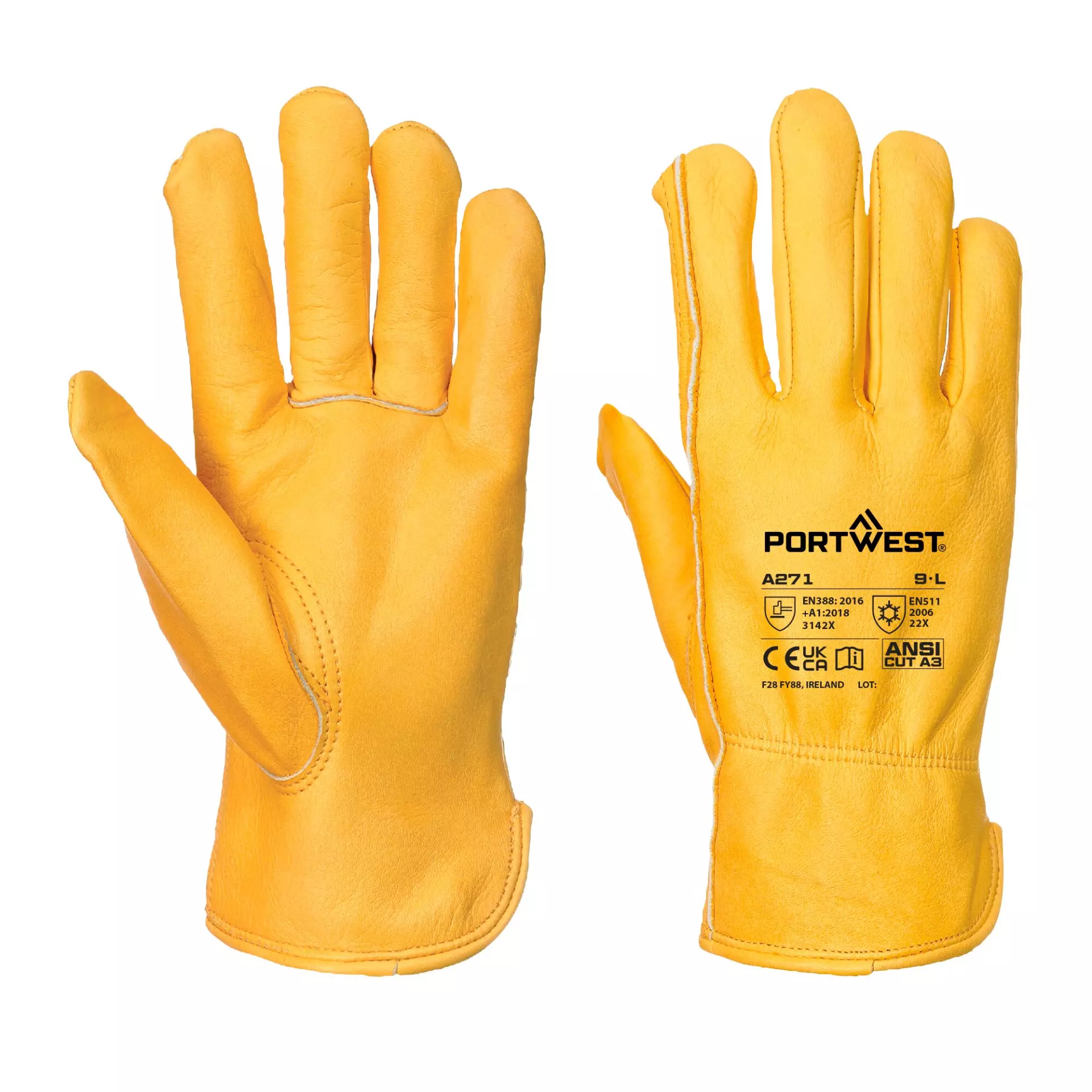 Portwest A271TAR, Lined Driver Glove, Tan, image 3