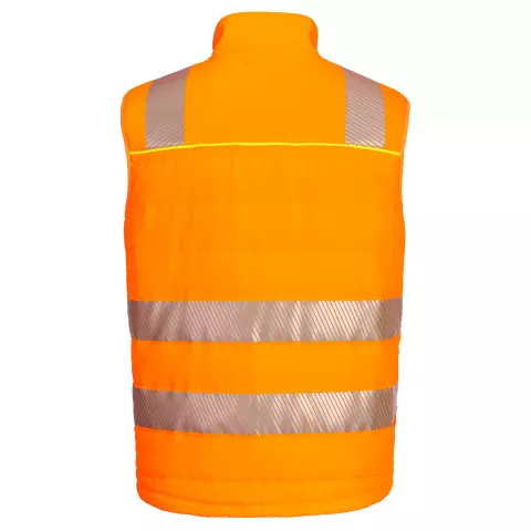 Portwest DX4 Hi-Vis Hybrid Baffle Bodywarmer, Orange/Black