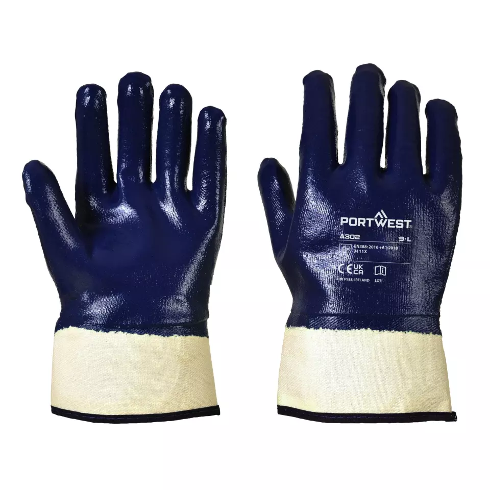 Portwest A302NAR, Fully Dipped Nitrile Safety Cuff, Navy, image 3, gallery thumbnail