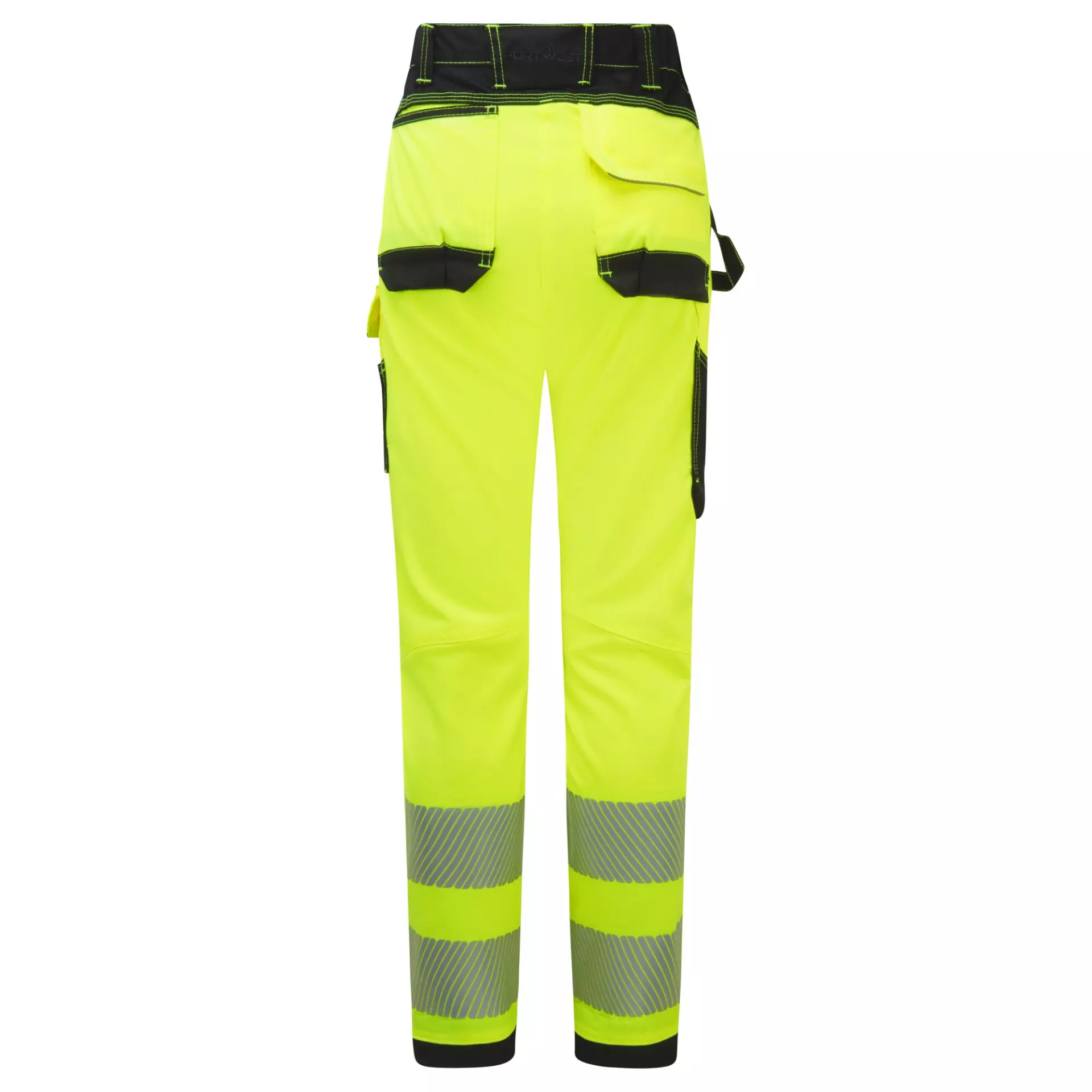 Portwest PW385YBR, PW3 Hi-Vis Women's Stretch Work Trousers, Yellow/Black, image 2