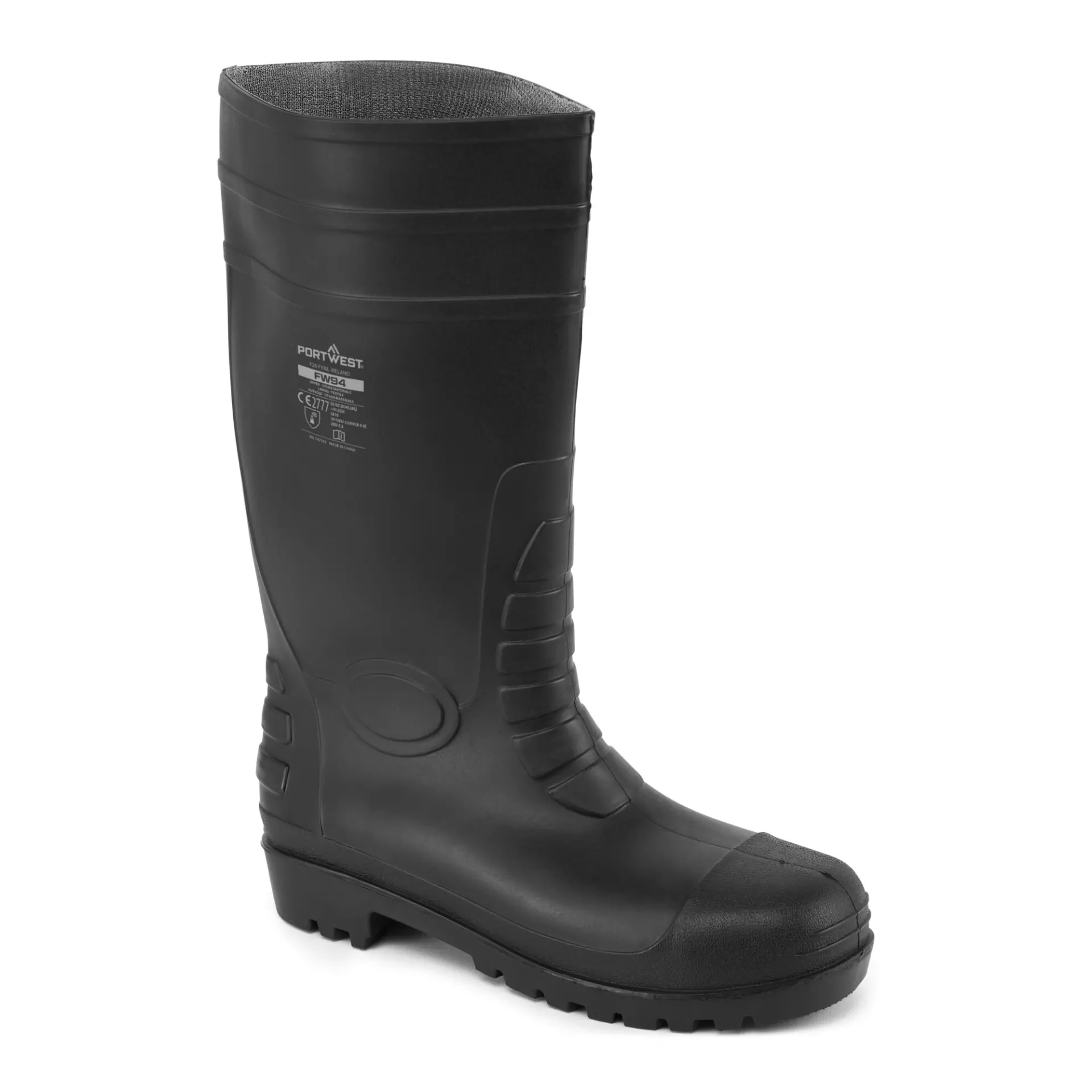 Portwest FW94BKR, Steel PVC Classic Wellington S4 FO, Black, image 2