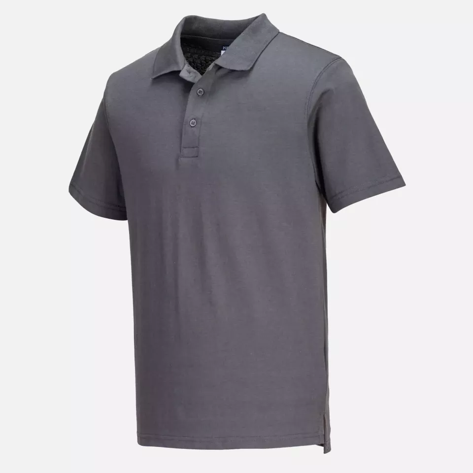 Portwest L210ZOR, Lightweight Jersey Polo Shirt, Zoom Grey, image 3, gallery thumbnail