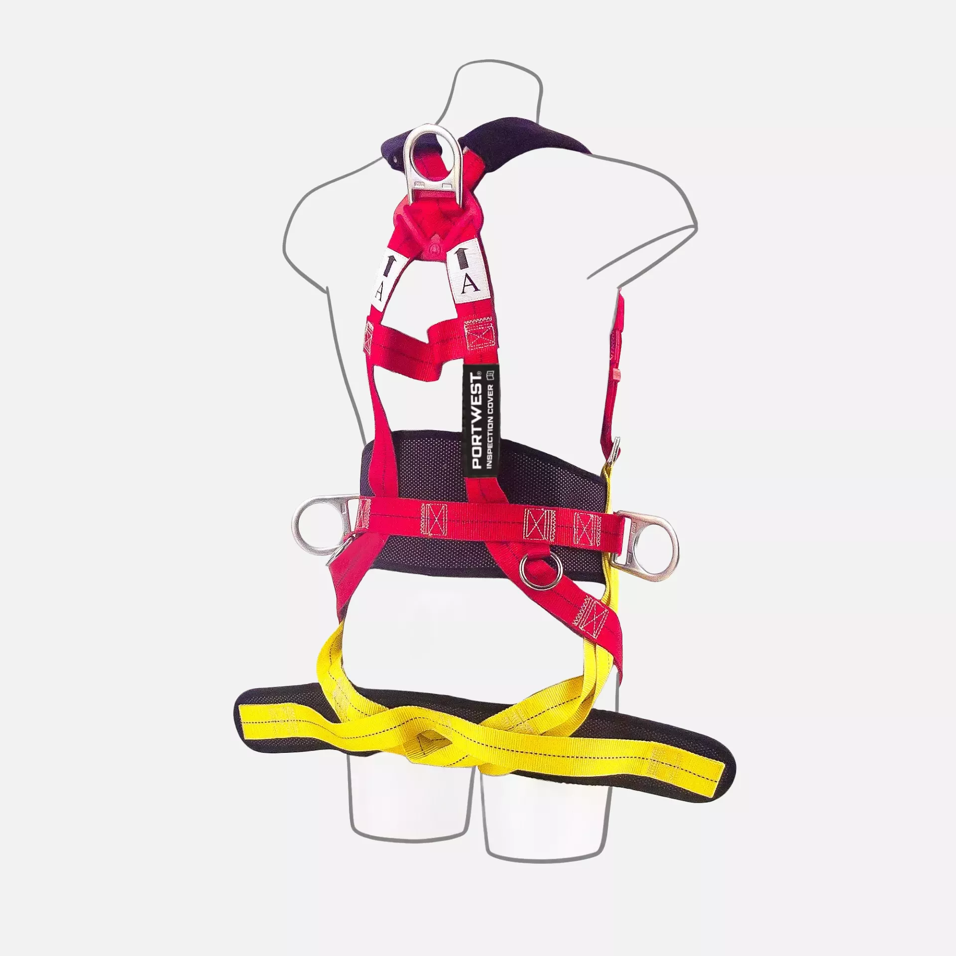Portwest FP18RER, 3 Point Comfort Plus Harness, Red, image 5