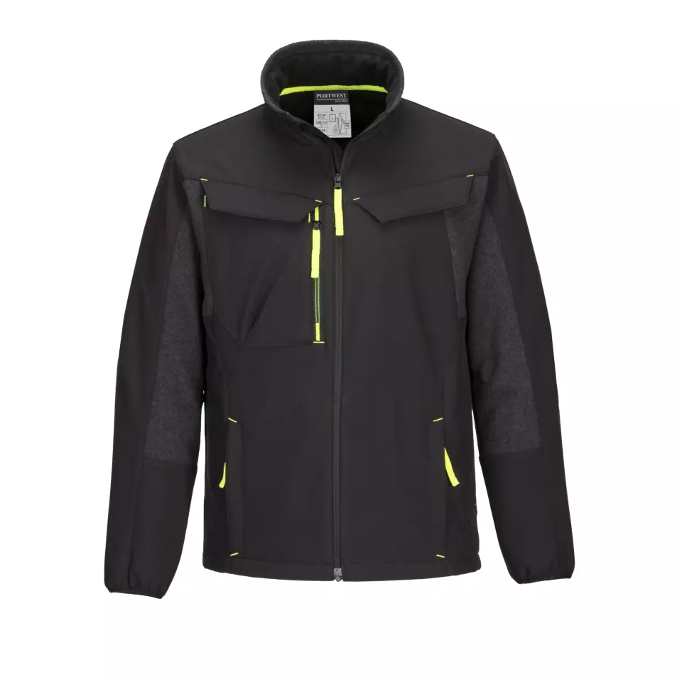 Portwest T753BKR, WX3 Eco Hybrid Softshell (2L), Black, image 1, gallery thumbnail
