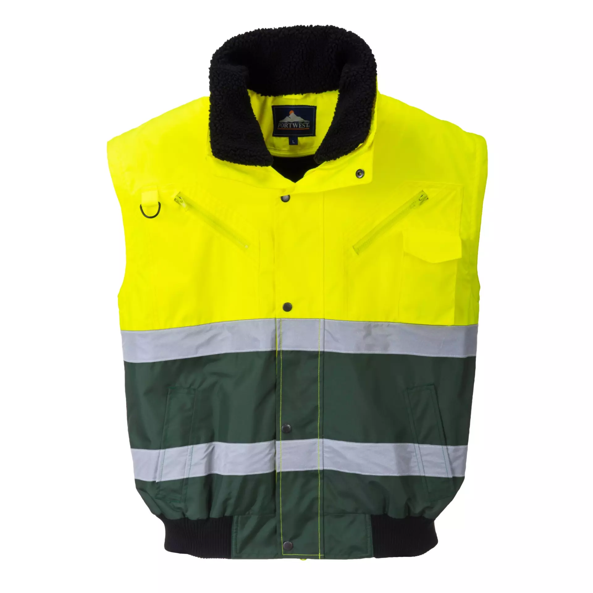 Portwest C565YGR, Warnschutz 3-in-1 X-Rücken Kontrast Pilotjacke, Gelb/Grün, image 4