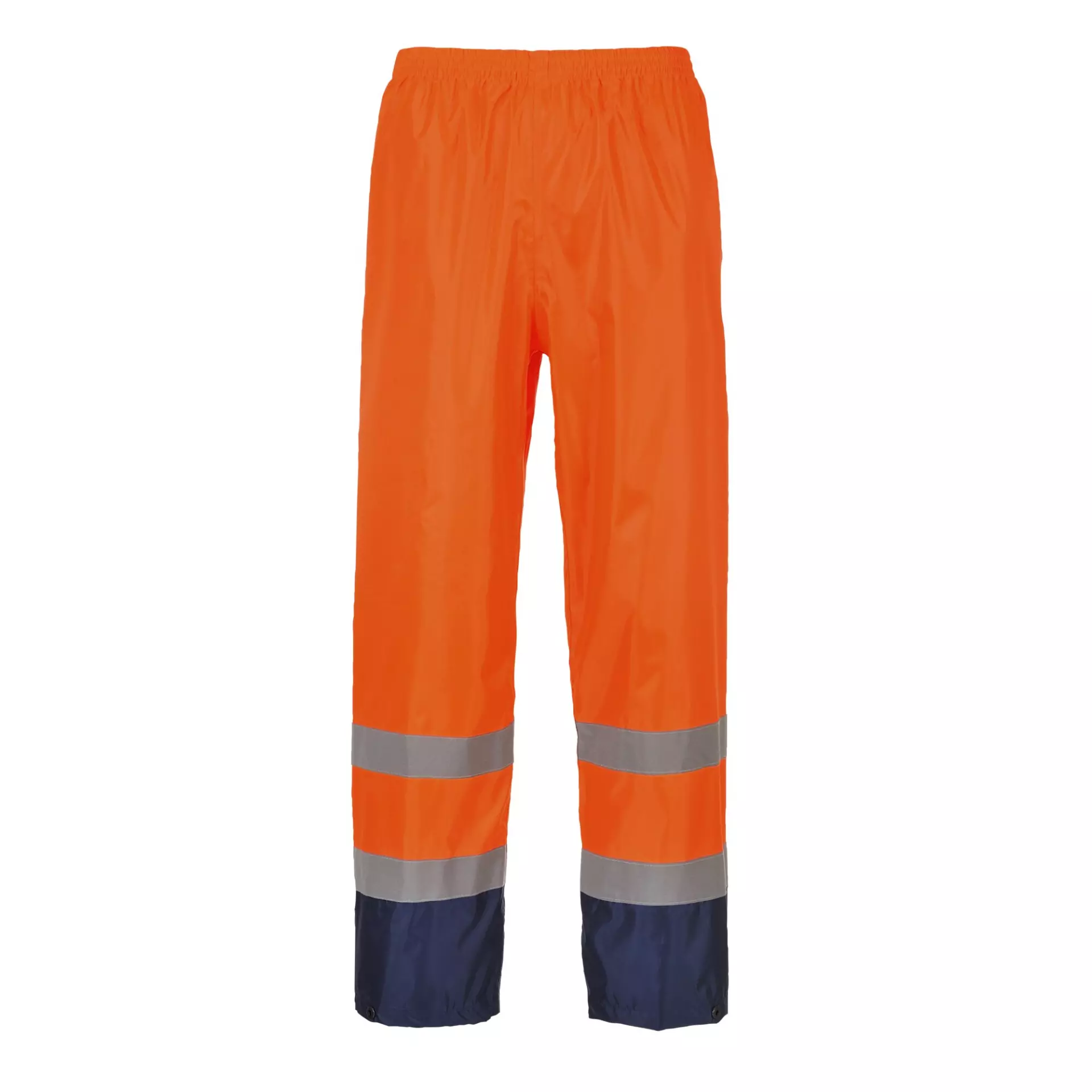 Portwest H444ONR, Hi-Vis Contrast Classic Rain Trousers, Orange/Navy, image 1