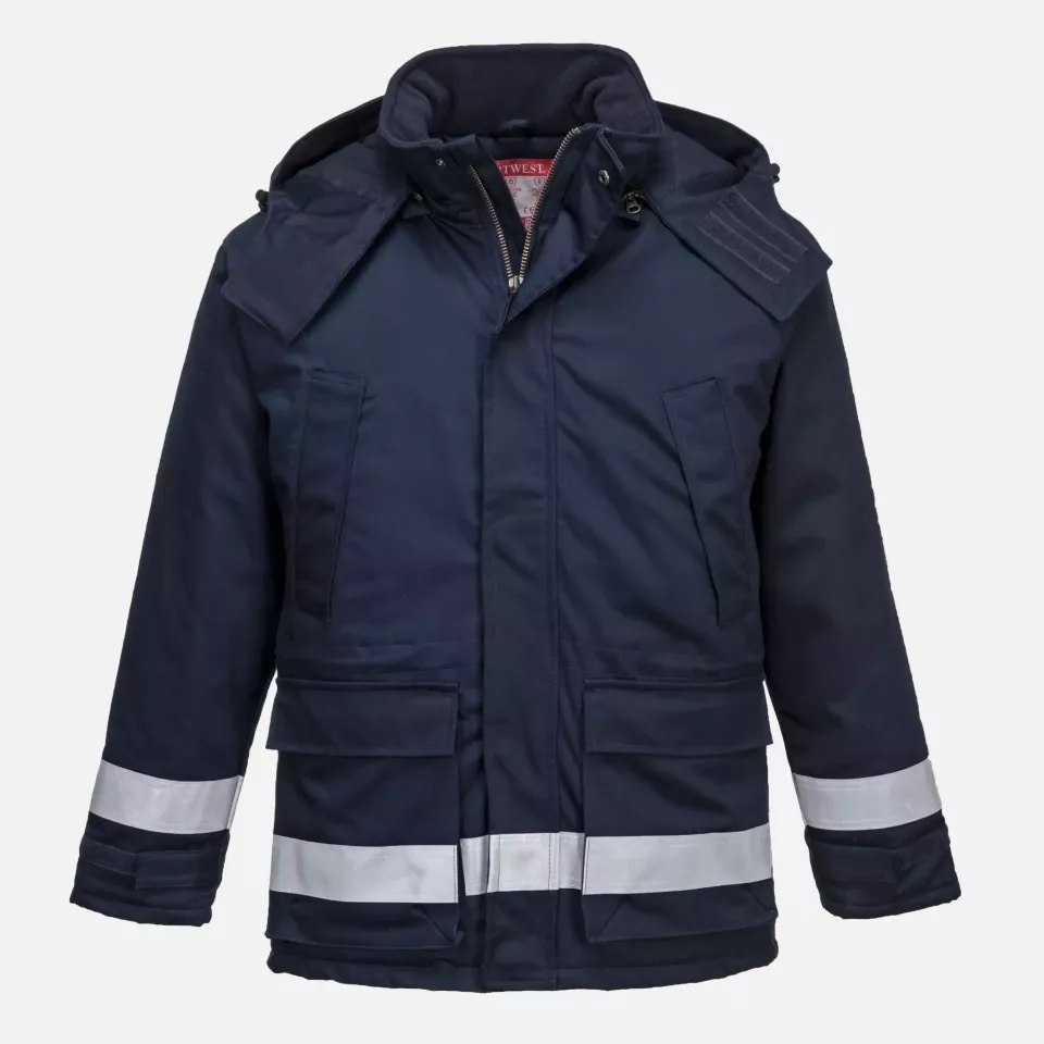 Portwest FR59NAR, Bizflame Work Anti-Static FR Winter Jacket, Navy, image 1, gallery thumbnail