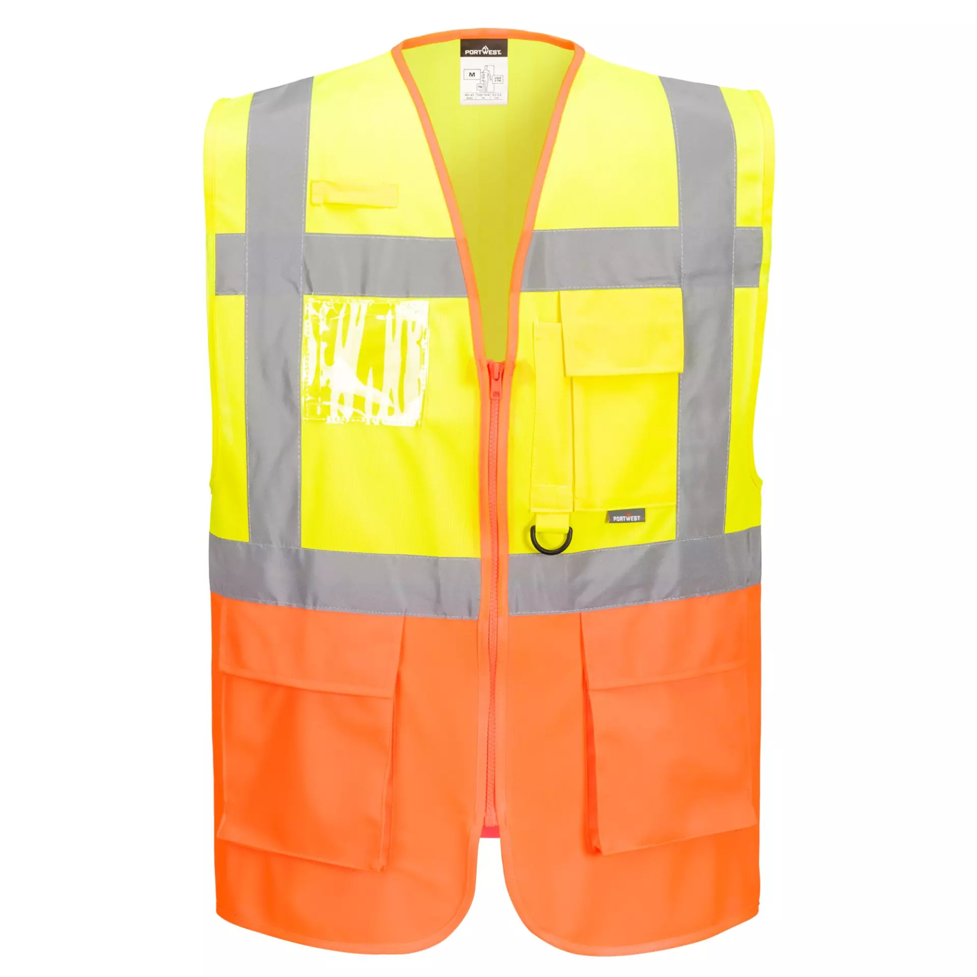Portwest S376YOR, Prague Hi-Vis Executive Vest, Yellow/Orange, image 1