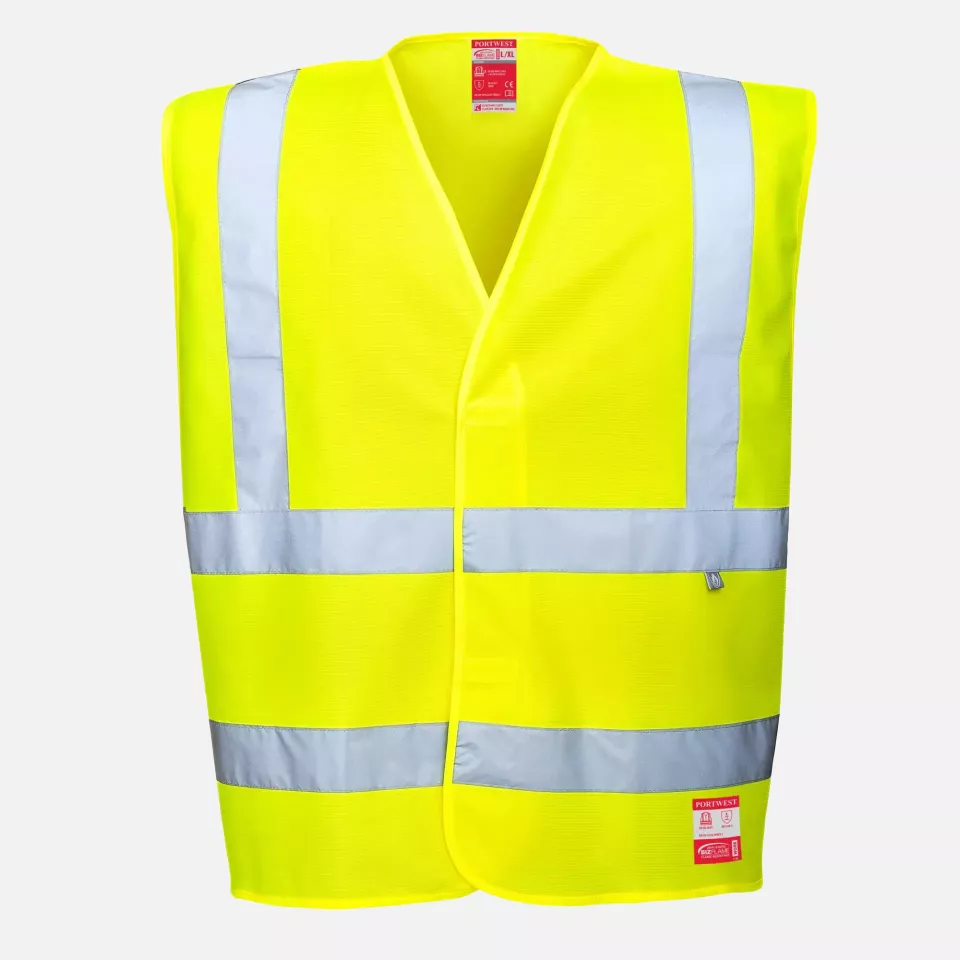 Portwest FR71YER, Bizflame Hi-Vis Anti-Static FR Vest, Yellow, image 1, gallery thumbnail