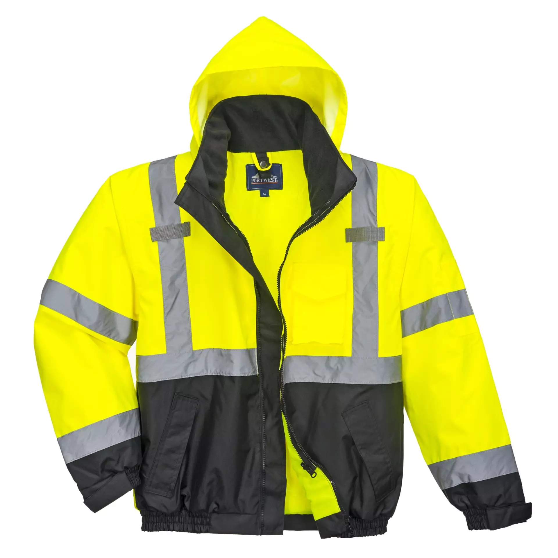 Portwest S365YBR, Hi-Vis 3-in-1 Contrast Premium Bomber Jacket, Yellow/Black, image 7