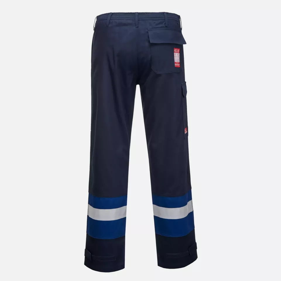 Portwest FR56NRR, Bizflame Work FR Trousers, Navy/Royal, image 2, gallery thumbnail