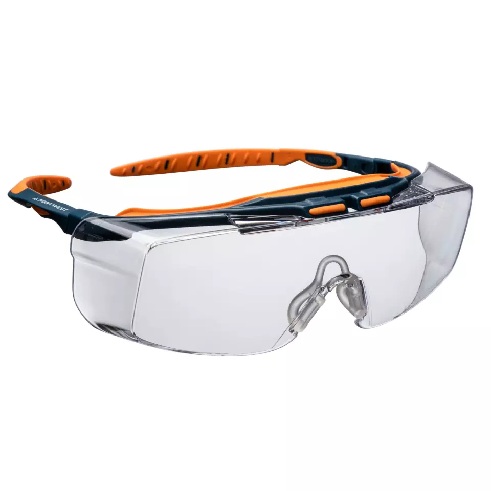 Portwest PS24CLR, Peak OTG Safety Glasses, Clear, image 1, gallery thumbnail