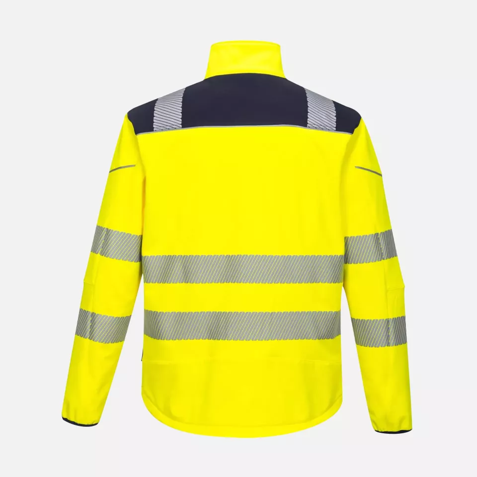 Portwest T402YNR, PW3 Hi-Vis Softshell (3L), Yellow/Navy, image 2, gallery thumbnail