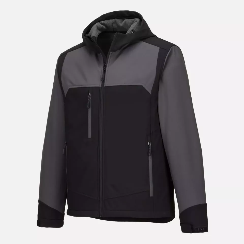 Portwest KX362BGY, KX3 Hooded Softshell (3L), Black/Grey, image 4, gallery thumbnail