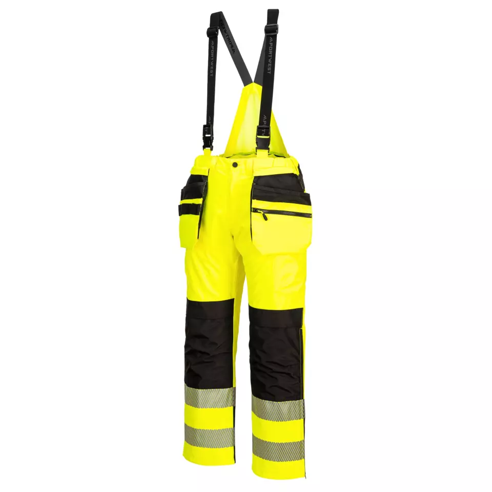 Portwest PW356YBR, PW3 Hi-Vis Rain Trousers, Yellow/Black, image 3, gallery thumbnail